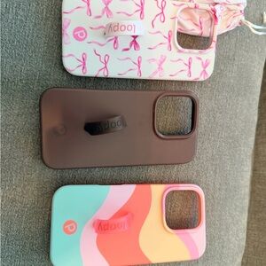 TWO Loopy Cases, Pink bows, and Sweet sorbet amber massey iPhone 16pro case